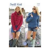 stylecraft ladies jacket sweater swift knit knitting pattern 9068 supe ...