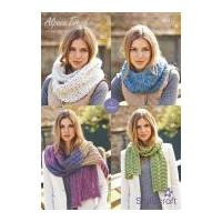 Stylecraft Ladies Shawl, Scarf & Snoods Alpaca Tweed Knitting Pattern 9015 DK
