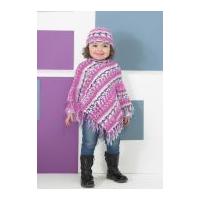 Stylecraft Childrens Poncho & Hat Wondersoft Knitting Pattern 8749 DK