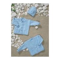 Stylecraft Baby Cardigans & Hat Wondersoft Knitting Pattern 8700 DK