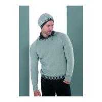 stylecraft mens sweater hat life knitting pattern 8690 4 ply