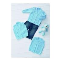 Stylecraft Baby Cardigan, Waistcoat & Slipover Wondersoft Knitting Pattern 8613 DK