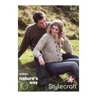 Stylecraft Ladies & Mens Cardigan & Sweater Knitting Pattern 8307 Chunky