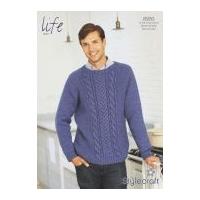 Stylecraft Mens Sweater Life Knitting Pattern 8930 Aran