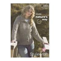 Stylecraft Ladies Jacket Knitting Pattern 8303 Chunky