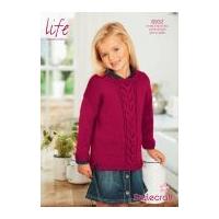 Stylecraft Childrens & Ladies Sweater with Cable Pattern Life Knitting Pattern 8932 DK