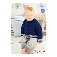 stylecraft baby cardigan sweater lullaby knitting pattern 9174 dk