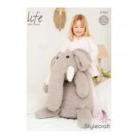 Stylecraft Huge Elephant Toy Life Knitting Pattern 9162 Super Chunky