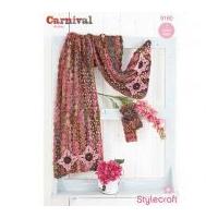 Stylecraft Ladies Shawl, Scarf & Mittens Carnival Crochet Pattern 9160 Chunky