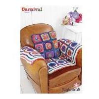 Stylecraft Home Square Cushion & Throw Carnival Crochet Pattern 9157 Chunky