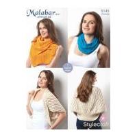 Stylecraft Ladies Wraps & Accessories Malabar Knitting Pattern 9145 Aran