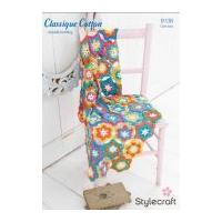 Stylecraft Home Hexagon Star Throw Classique Cotton Crochet Pattern 9138 DK
