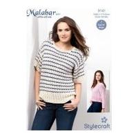 Stylecraft Ladies Sweater & Tee Malabar Knitting Pattern 9141 Aran