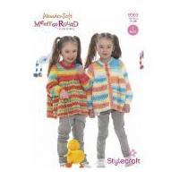 Stylecraft Girls Cardigan & Sweater Merry Go Round Knitting Pattern 8969 DK