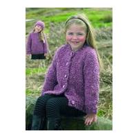 Stylecraft Childrens Sweater, Cardigan & Hat Astrakhan Knitting Pattern 8652 Super Chunky