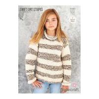 Stylecraft Childrens Sweaters Swift Knit Stripes Knitting Pattern 9060 Super Chunky
