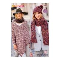 Stylecraft Ladies Poncho, Hat & Scarf Mosaic Knitting Pattern 9200 Super Chunky