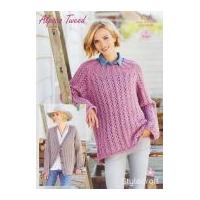 Stylecraft Ladies Sweater & Cardigan Alpaca Tweed Knitting Pattern 9206 Chunky