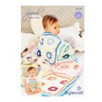 Stylecraft Baby Blanket & Bib Special Crochet Pattern 9156 DK