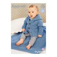 Stylecraft Baby Coat & Blanket Wondersoft Knitting Pattern 9153 DK