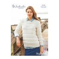 Stylecraft Ladies Sweater with Twisted Ribs Weekender Knitting Pattern 9039 Super Chunky