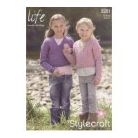 Stylecraft Girls Wrap Cardigans Knitting Pattern 8281 DK