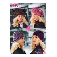 stylecraft childrens ladies hats warmers tibet knitting pattern 8843 c ...