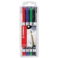 Stabilo Write-4-All Marker Fine Wallet of 4 Assorted