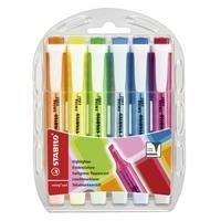 stabilo swing cool highlighter pen wallet of 6 assorted 2756