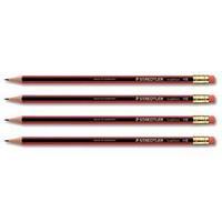 Staedtler Tradition 110 Cedar Wood Pencil with Eraser HB (Pack of 12 Pencils)