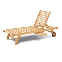 St Mawes Teak Sun Lounger with Pull Out Side Table