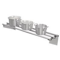 STAINLESS STEEL 3 ROD SHELVES FOR HANGING AND STORING COOK WARE, FLAT PACKED FOR SELF ASSEMB