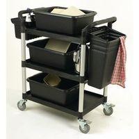 STANDARD 3 SHELF SERVICE CART W/PANELS ON 3 SIDES