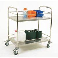 STAINLESS SERVICE TROLLEY WITH LEDGES