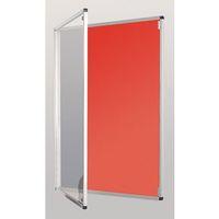 STANDARD TAMPERPROOF NOTICEBOARD - SILVER/RED ALUMINIUM/PLASTIC/FABRIC/