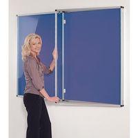 STANDARD TAMPERPROOF NOTICEBOARD - SILVER/BLUE ALUMINIUM/PLASTIC/FABRIC