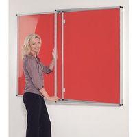 STANDARD TAMPERPROOF NOTICEBOARD - SILVER/RED ALUMINIUM/PLASTIC/FABRIC/