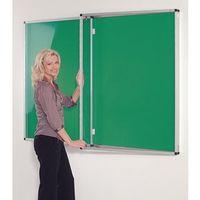 STANDARD TAMPERPROOF NOTICEBOARD - SILVER/GREEN ALUMINIUM/PLASTIC/FABRI