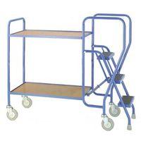 STEP TRAY TROLLEY WITH 2 PLY SHELVES