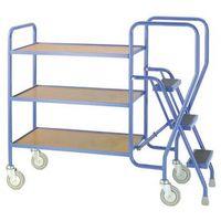 STEP TRAY TROLLEY WITH 3 PLY SHELVES