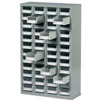 steel drawer cabinet wo doors 937x586x222mm cw 48 bin trays