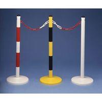 steel boundary post on base plate 90cm white