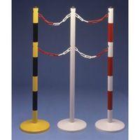 STEEL BOUNDARY POST ON BASE PLATE 125CM YELLOW/BLACK