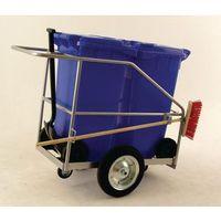 STREET ORDERELY BARROW WITH 2 X 120L YELLOW BINS BRUSH AND SHOVEL