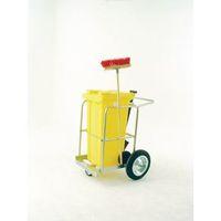 street orderly barrow with 120l yellow bin brush and shovel