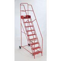 STEPS MOBILE, KNOCK-DOWN 7 TREADS  COLOUR RED