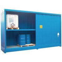 storage unit for 8 ibc or 32 drums green