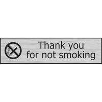 Stainless Effect Door Sign Thank You For Not Smoking
