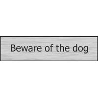 Stainless Effect Door Sign Beware Of The Dog