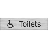 stainless effect door sign disabled toilets